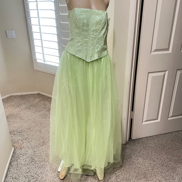 Jessica McClintock Mint Green Corset Tulle Formal‎ Prom Long Gown Dress Size 10 - Picture 1 of 16